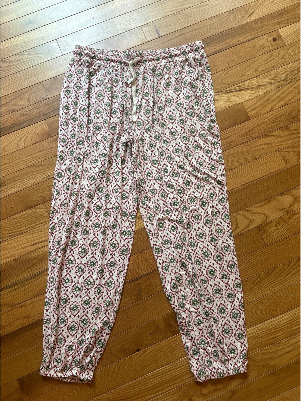 Soma Women's Large Cozy Printed Lounge Pants with Elastic Waist and Ankles